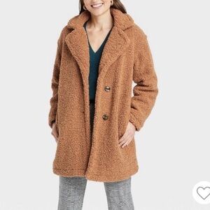 A New Day Women's Brown Teddy Jacket